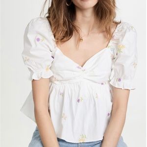 English Factory Floral Embroidery Top